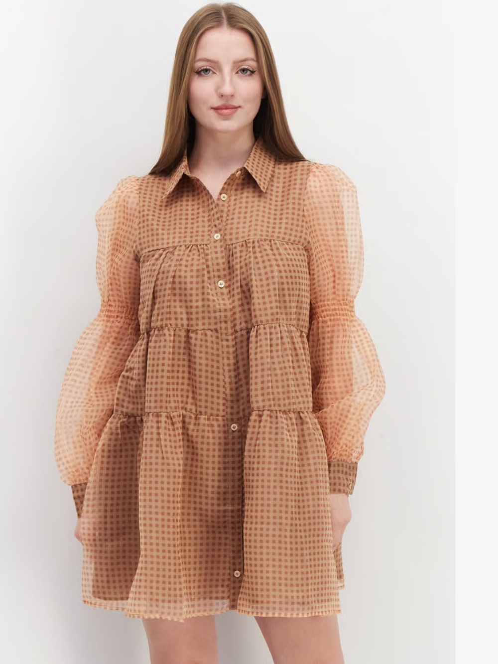Anthropologie En Saison Checkered Mini Dress Size Large